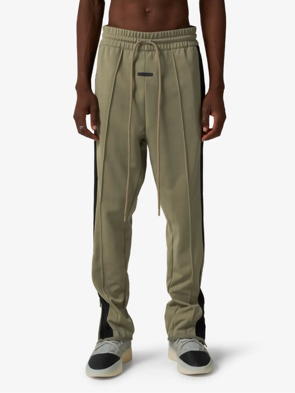 Adidas fear of god Men's Olive Track Pants with Black Side Panels